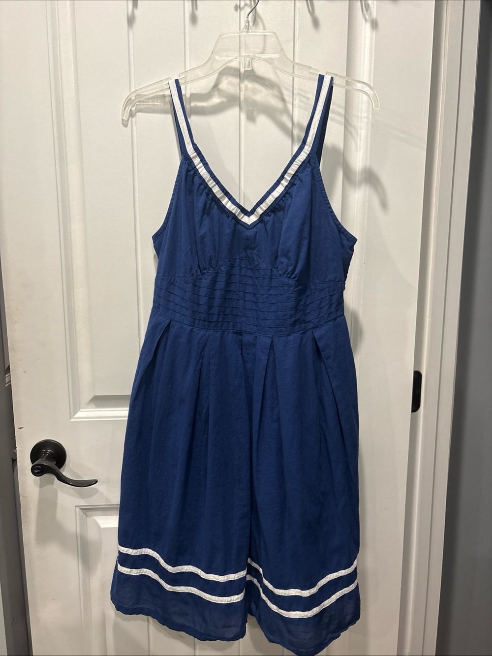 Vintage Peppermint Bay Woman’s XL Blue Sailers Dress With Classic White Stripe